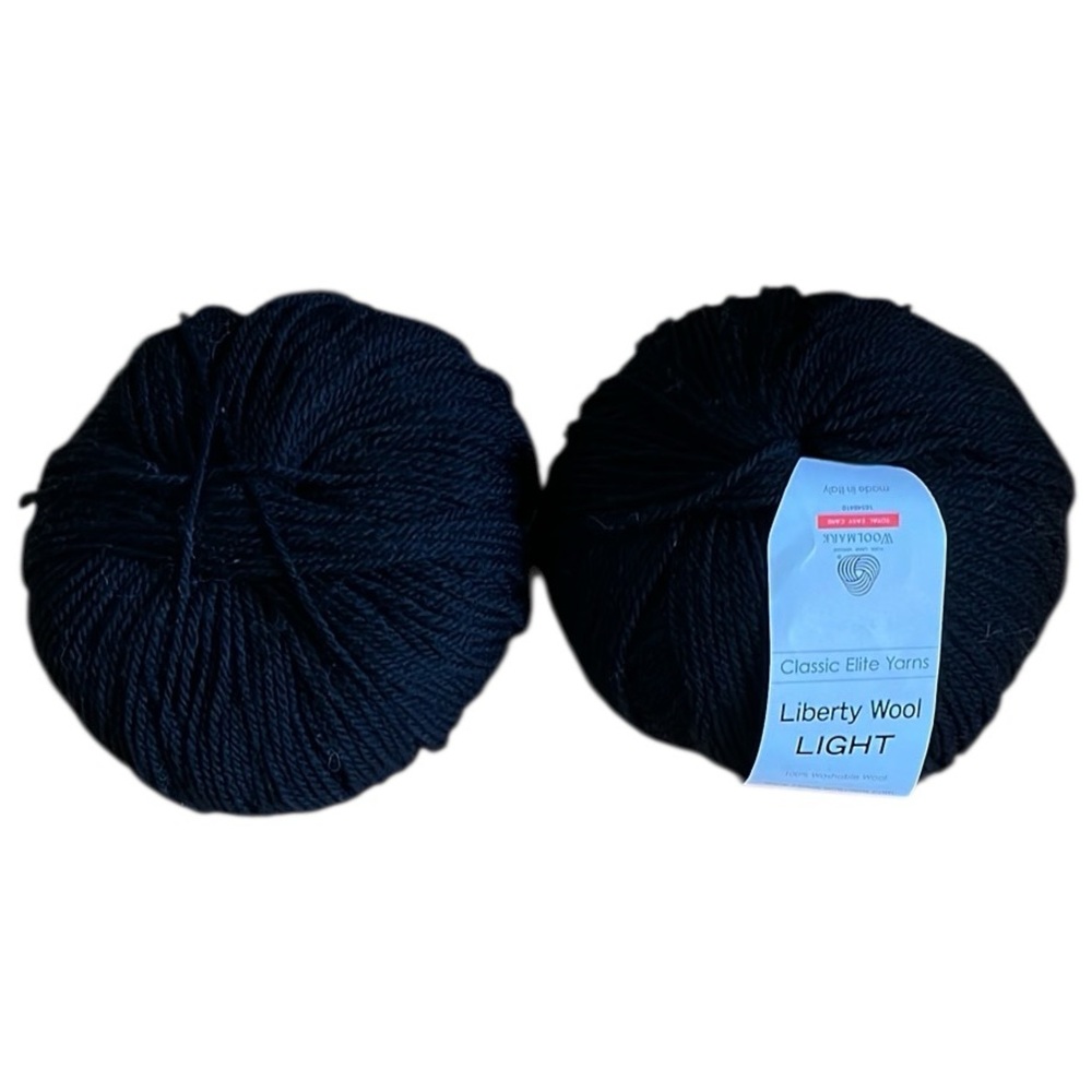 NEW Classic Elite - Liberty Wool Light Yarn Black 87g
